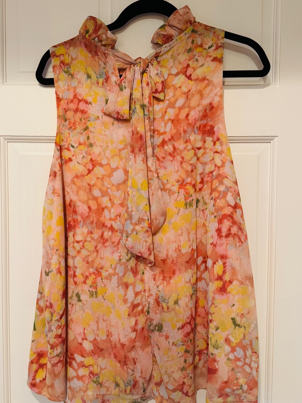 Gibson Floral Tie-Neck Sleeveless Camisole - Pink, Yellow